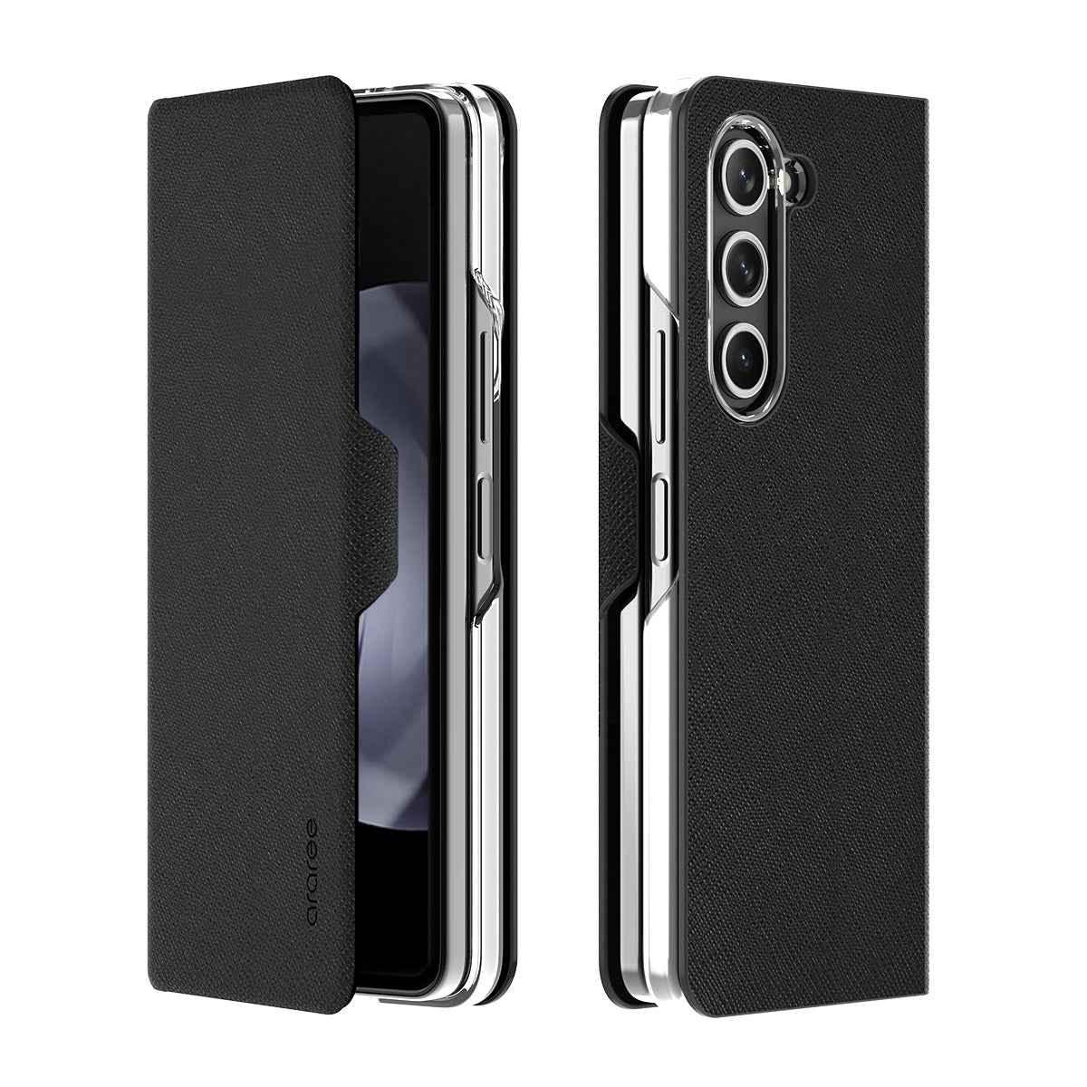 Araree Z Fold 5 Bonnet Diary Flip Case - Black Araree Z Fold 5 Bonnet Diary Flip Case - Black